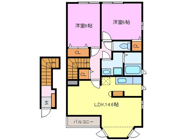 第2ペンションタカラＢ棟の物件間取画像